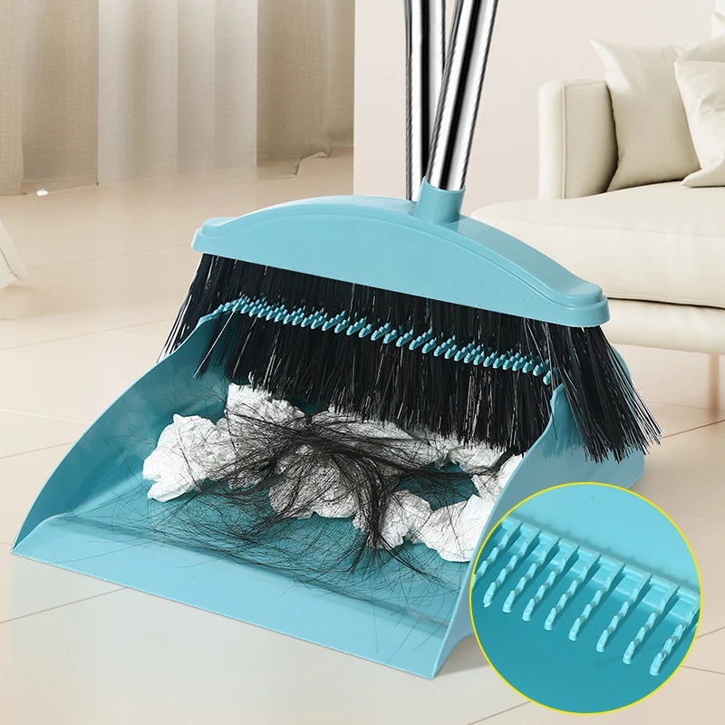 Broom and Dustpan Set Sweeping Broom For Cleaning Floors Dust Garbage Non Stick Hair Indoor Cleaning Products