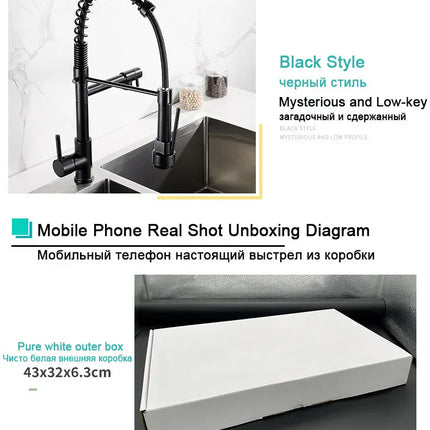 Robinet de cuisine GEGVE, robinet amovible en laiton brossé, robinet d'arrosage pour accessoires de cuisine, bec extractible, eau chaude et froide