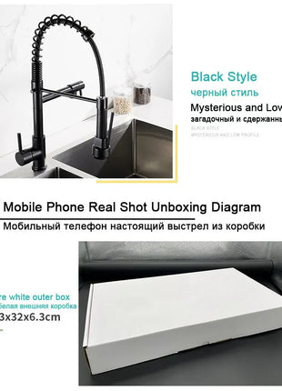 GEGVE Kitchen Faucets Removable taps Brush Brass faucet Water hydrant robinet for kitchen accessories Pull Out Spout Hot Cold