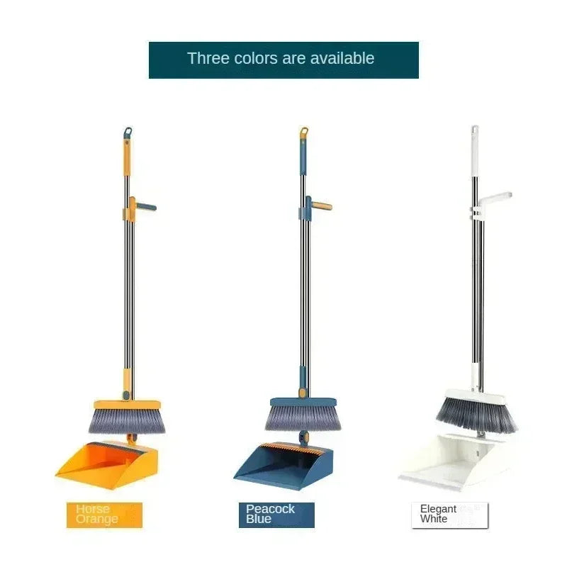 Foldable broom dustpan set Household broom broom trash shovel Extra thick broom dustpan set