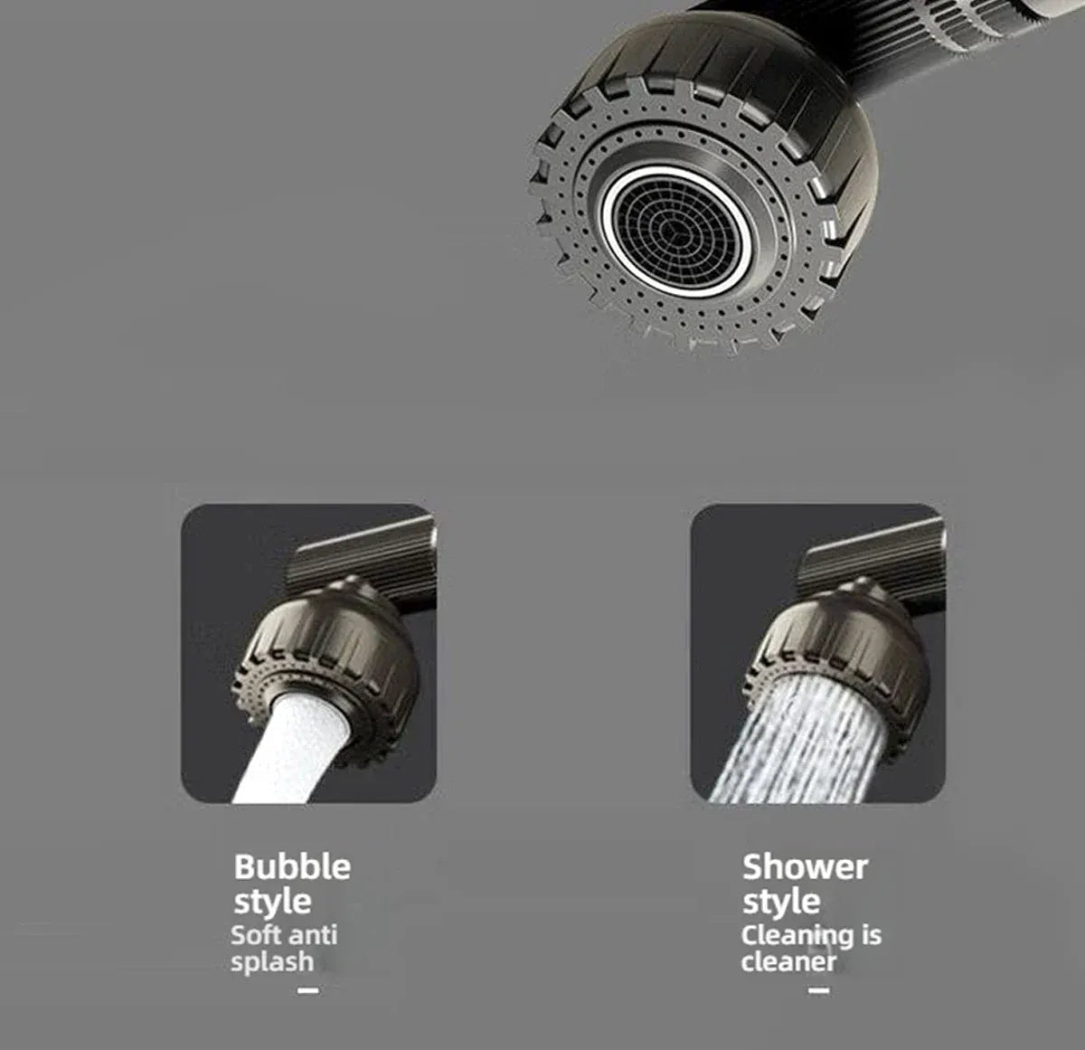 ABS Modern 360 Degree Swivel Kitchen Robotic Arm Faucet Soft Bubble/shower Dual Mode Flexible Adjustment