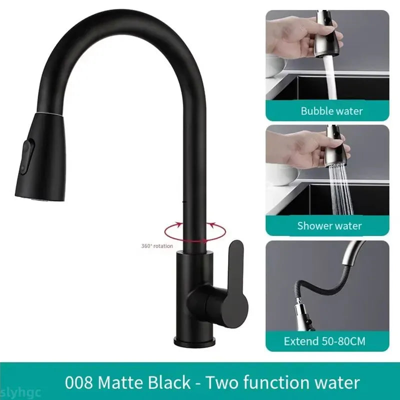 2025 NEW Kitchen Vegetable Wash Tank Stainless Steel Basin Sink Rotatable Hot  Cold Pull-Out Extendable Faucet Vegetable Wash