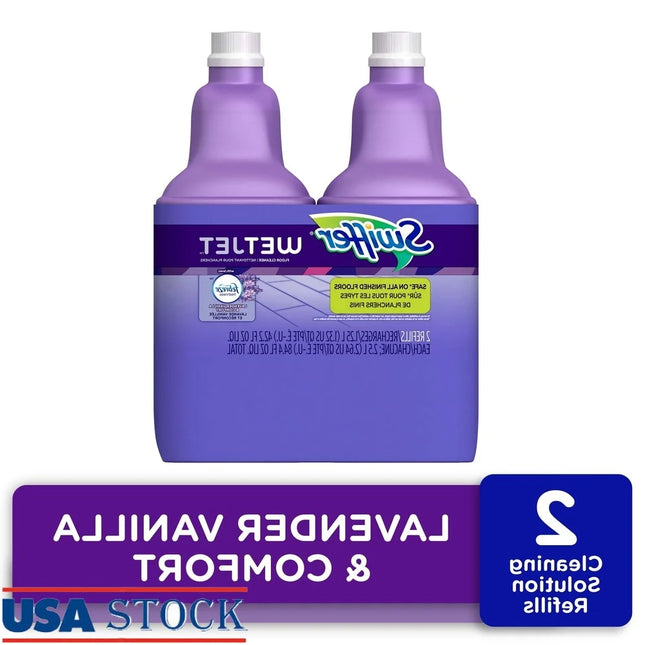 WetJet Multi-Surface Floor Cleaner Lavender Scent 42.2oz 2 Pack Pre-Mixed Cleaning Solution Safe Fast Drying Household Cleaner