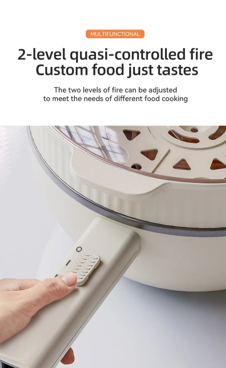 110V 220V Electric Frying Pan Household Mini Stir-frying Pot Electric Cooker Electric Cooking Pot Portable Hotpot