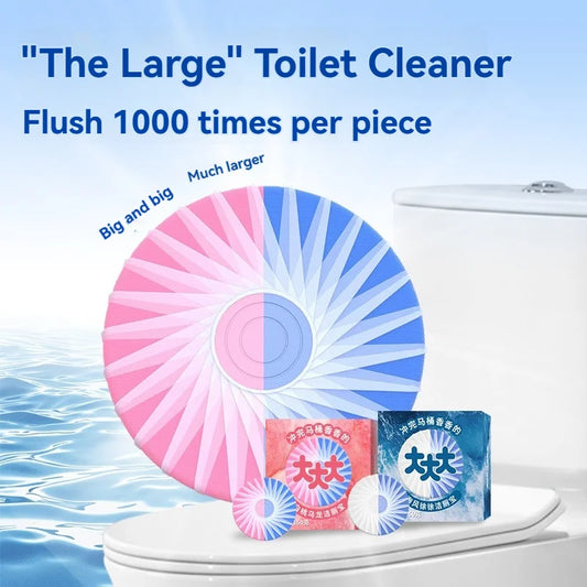 Large Dual-Color Toilet Cleaning Tablet - Long-Lasting 1000 Flushes Scented Stain Removal - Enhanced Efficacy Bathroom Care
