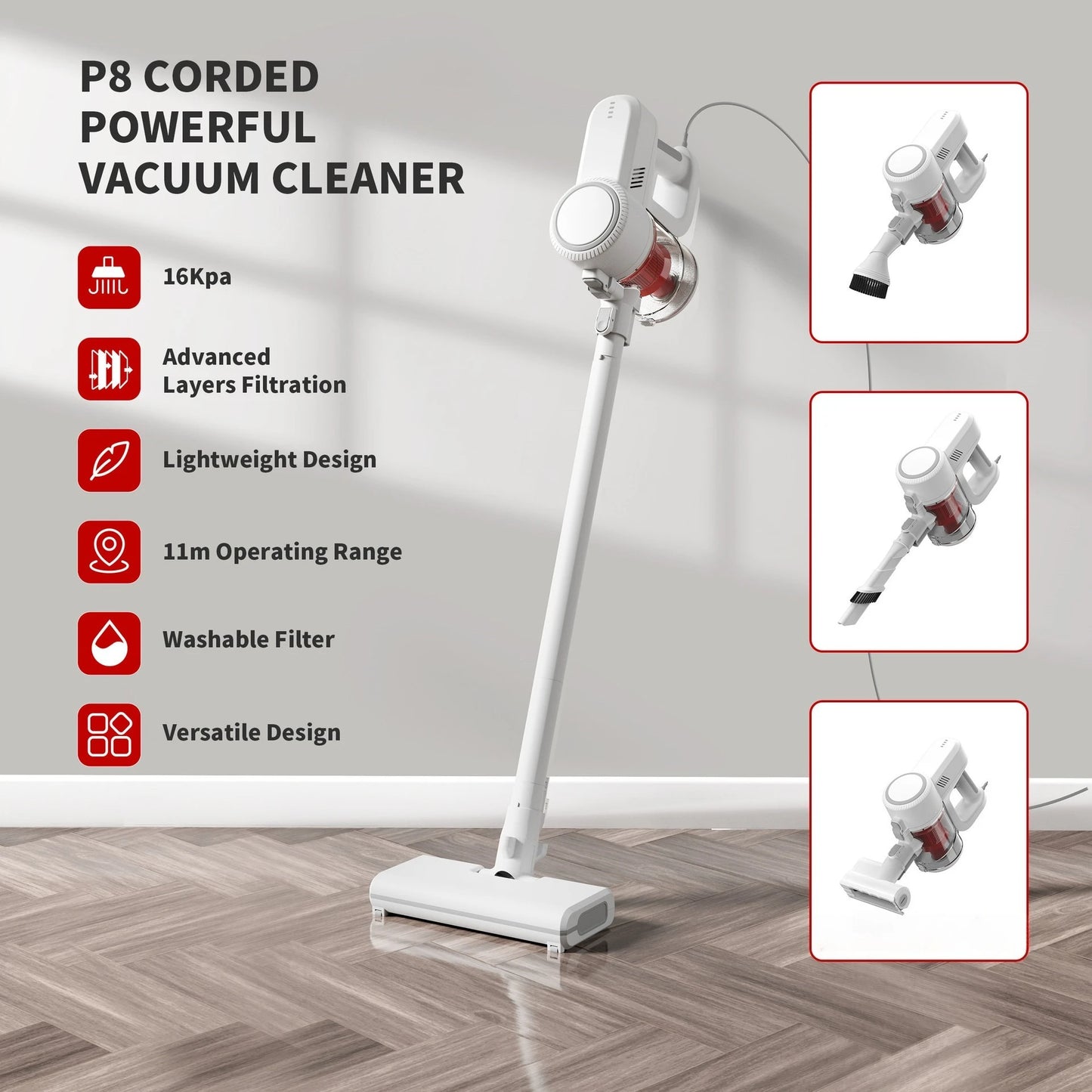Corded Powerful Vacuum Cleaner For Car Floors & Carpets Home Pet Hair Multifunctional Handheld Vacuum Cleaner Household