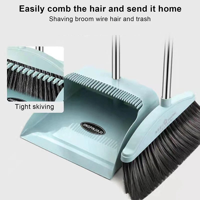 Broom set household broom and dustpan combination non-stick hair broom long handle plastic broom broom