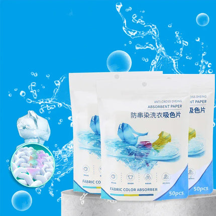 Feuilles Anti-Décoloration et Absorption des Couleurs – Pastilles de Lessive Protectrices | Feuilles Anti-Taches Réutilisables   (50/150 Pièces)