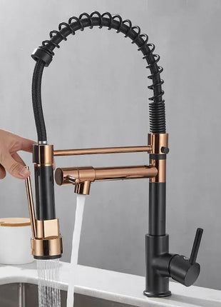 GEGVE Kitchen Faucets Removable taps Brush Brass faucet Water hydrant robinet for kitchen accessories Pull Out Spout Hot Cold
