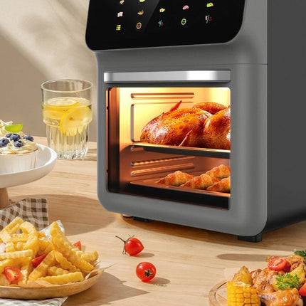 Four à air chaud 1350 W 12 L - Multifonctionnel, grande capacité, sans huile, sain, écran tactile numérique, usage domestique, facile à nettoyer