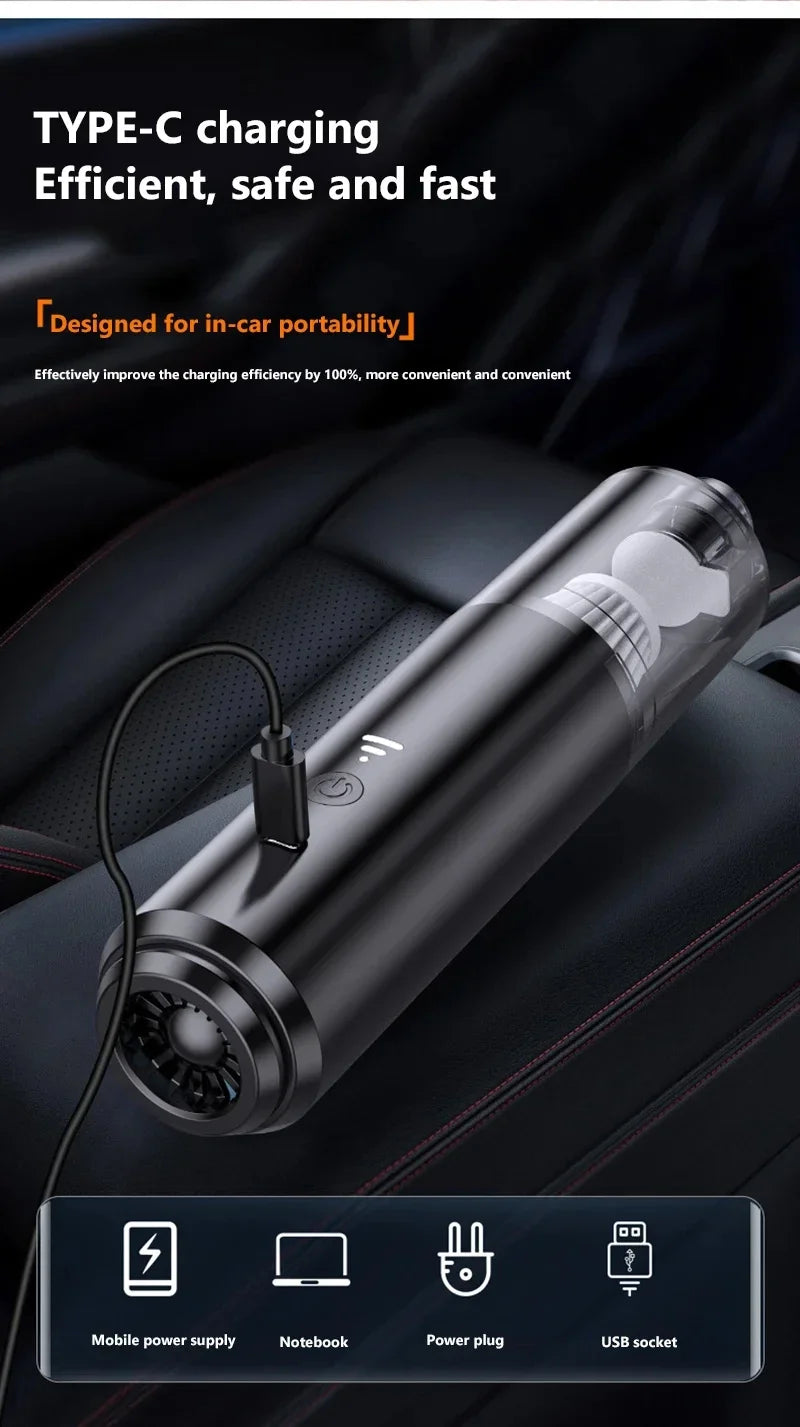 2025 New Wireless Car Vacuum Cleaner, 4-in-1 Handheld Portable Blower Wet&Dry Strong Suction for Home Car Cleaning Accessories