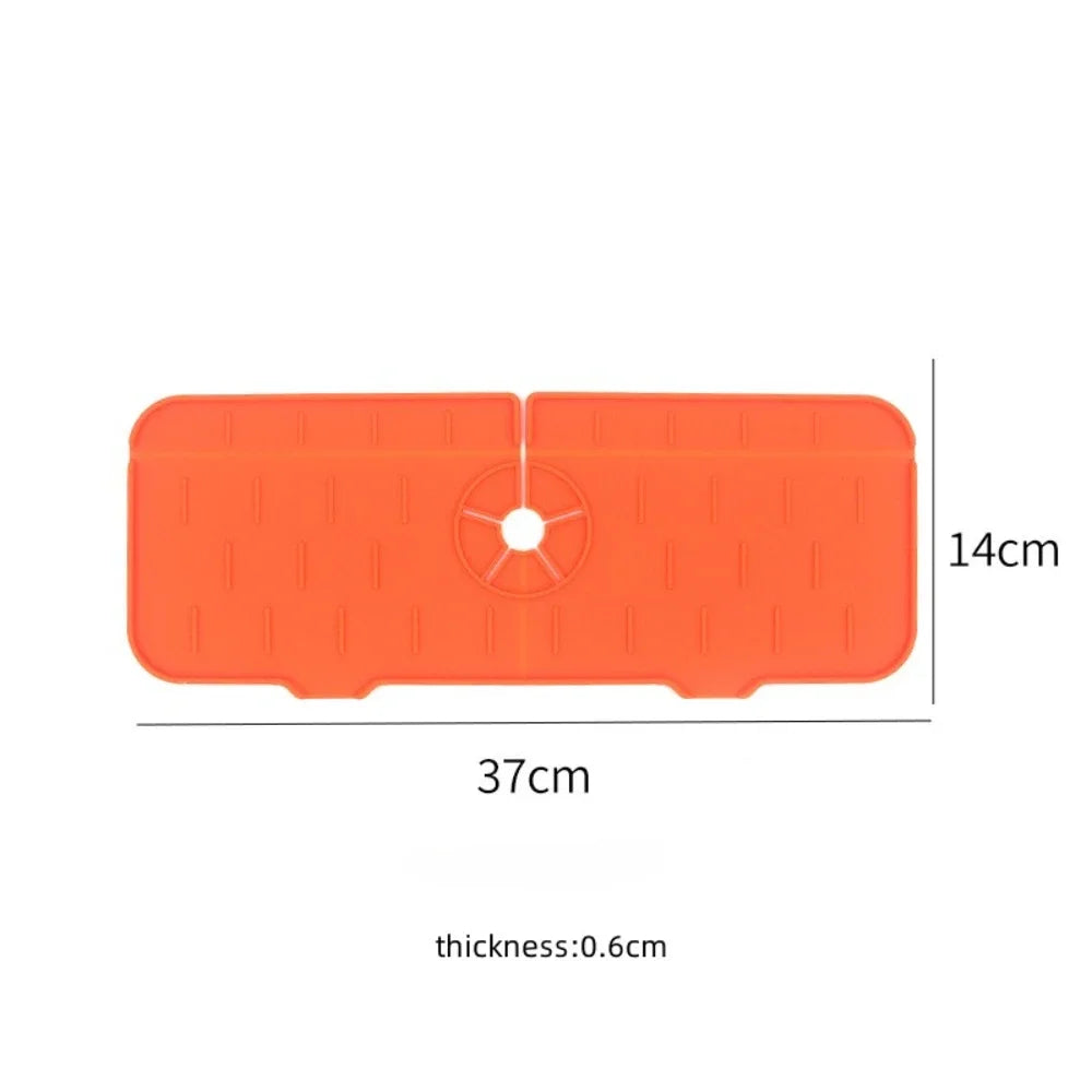 Dish Drainer Sink Mat Kitchen Faucet Splash Guard Drain Rack Countertop Protector Foldable Silicone Bathroom Sinks Sponge Home