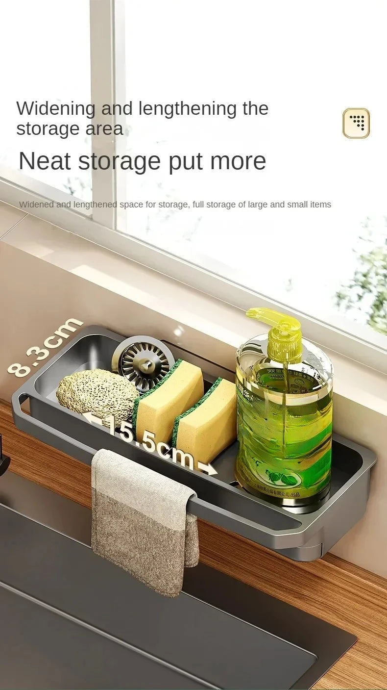 Drain Rack Kitchen Sink Organizer Self-draining Shelf Sponge Holder Dishcloth Soap Drainer Kitchen Gadgets Kitchen Accessories