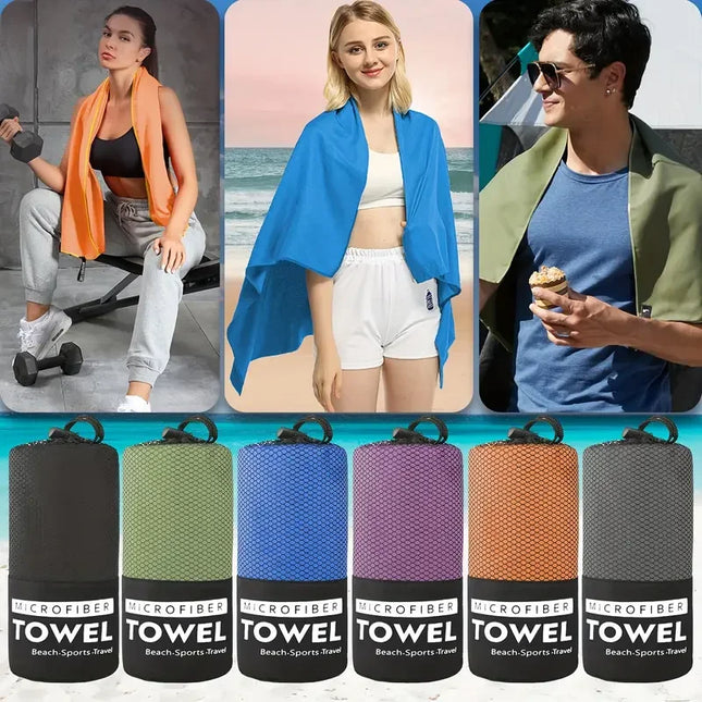 Serviette de voyage en microfibre (1 pièce), séchage rapide, ultra-absorbante, compacte et légère, idéale pour la plage, la salle de sport, la piscine, le bain, le yoga et le camping.
