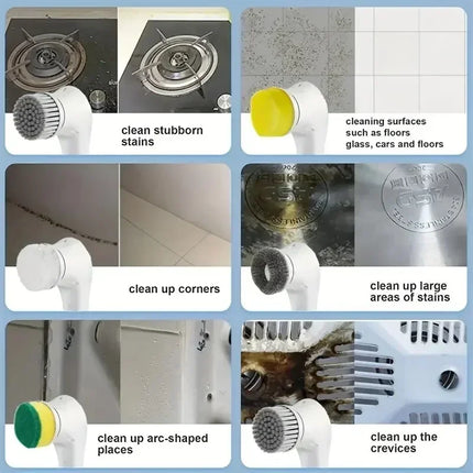 Brosse de nettoyage électrique multifonctionnelle 5 en 1