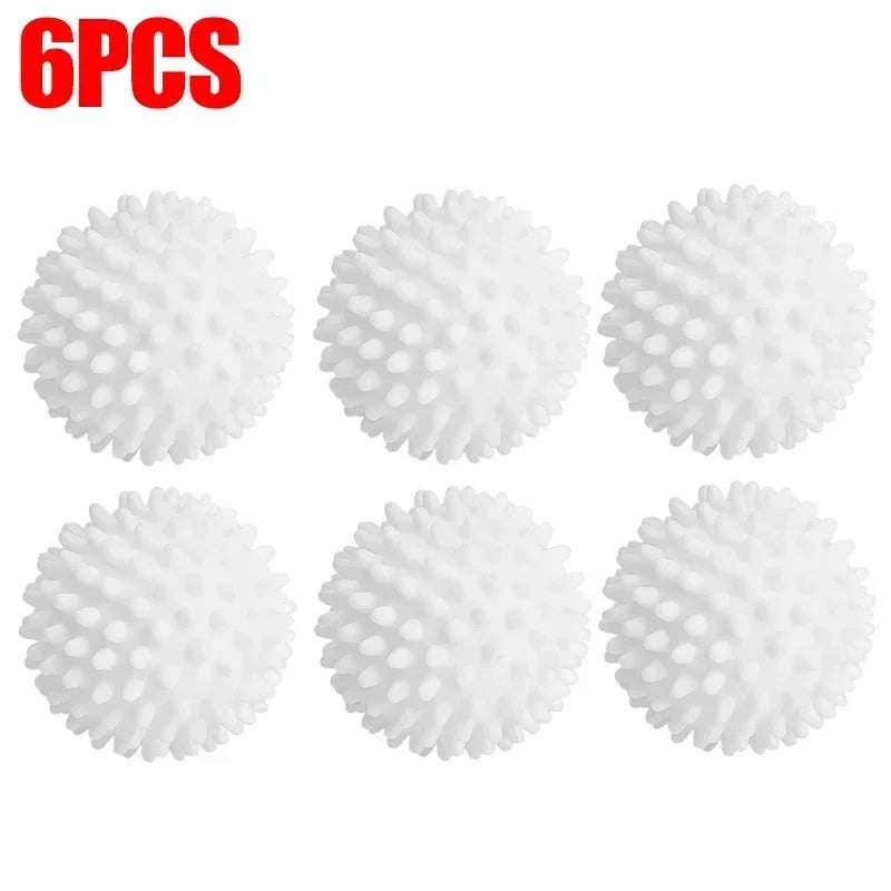 Laundry Balls Anti-Winding Magic Laundry Balls Drying Cleaning Ball Reusable Household Washing Machine Clothes Softener 6/1Pcs - E-menage