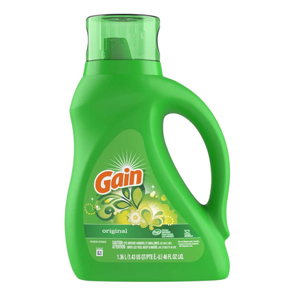 Liquid Laundry Detergent Heavy Duty Original Scent 46 fl oz 32 Loads Odor Eliminating Formula High Efficiency Cleanser