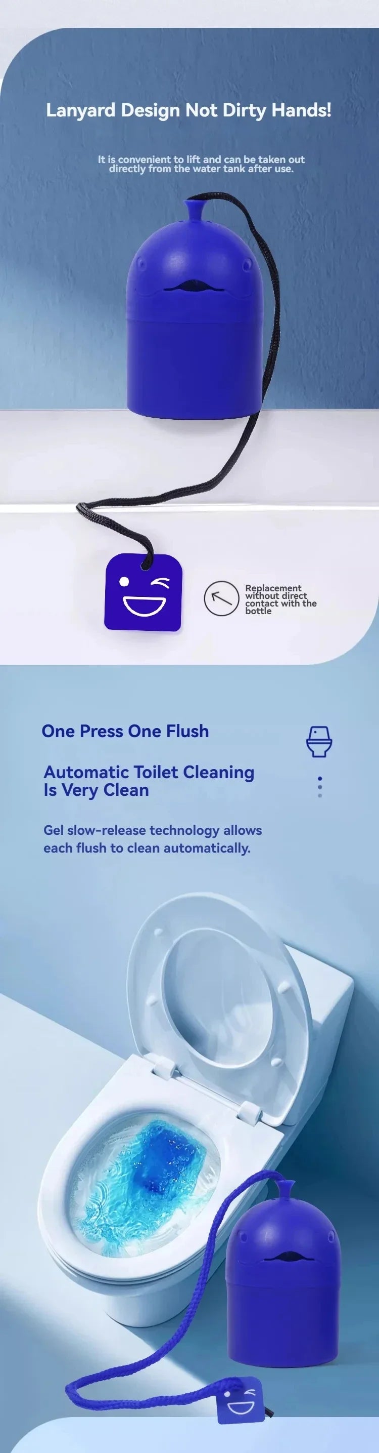 1/2pcs Toilet Cleaners Portable Long-Lasting Powerful Deodorant Slow-Release Effervescent Agent for Bathroom Automatic Cleaning