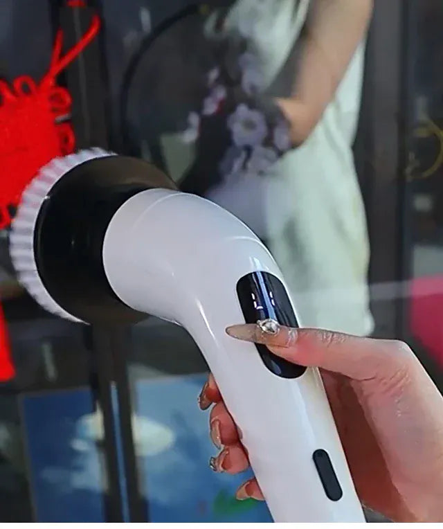 Brosse de Nettoyage Électrique Sans Fil 7 en 1 – Brosse Rotative Puissante Multi-Usages pour Cuisine, Salle de Bain, Sols & Vitres | Nettoyeur Ménager Rechargeable avec Écran Intelligent LCD/LED