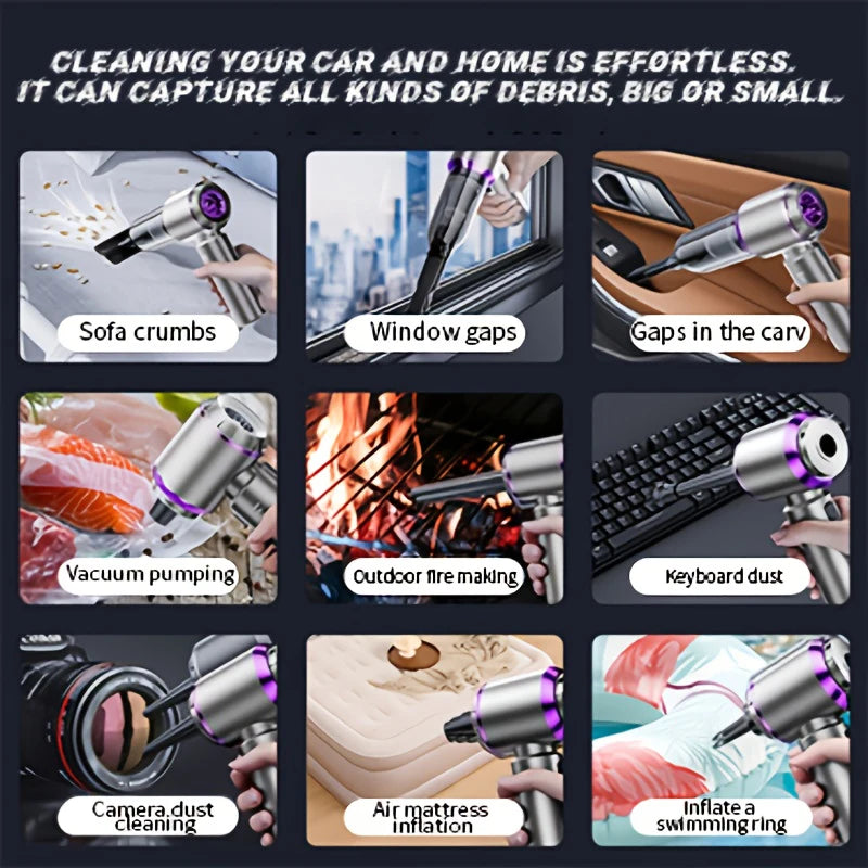 New Car Vacuum Cleaner 985000PA Strong Suction Powerful Wireless Portable Car Cleaner for Home Appliance Air Blower