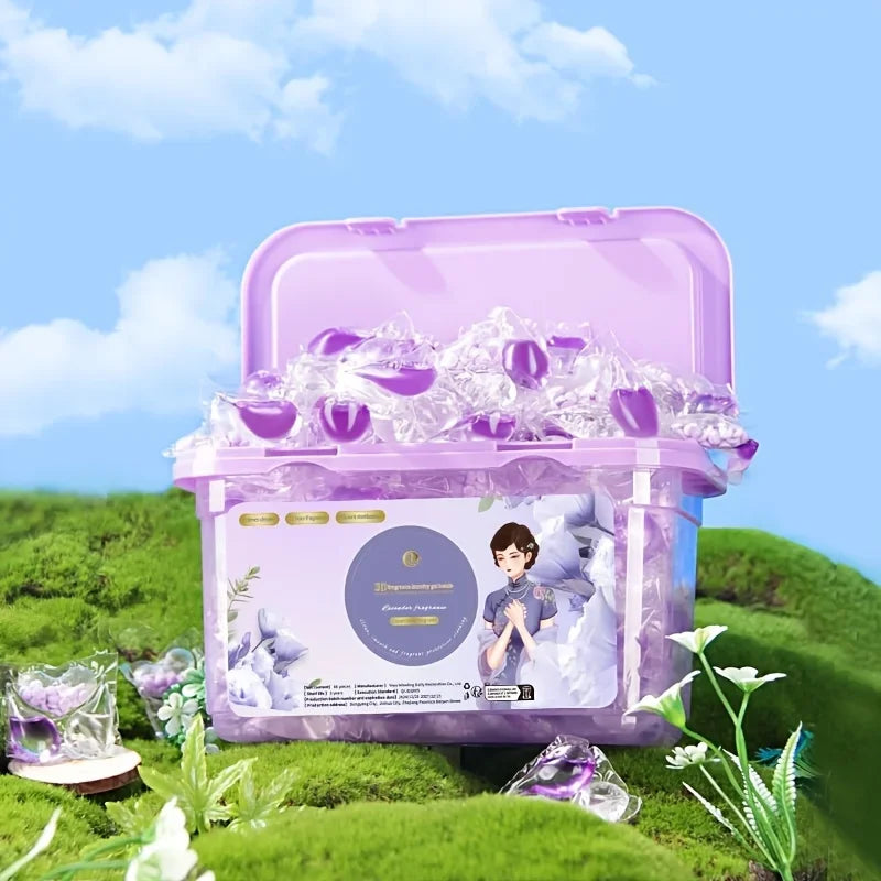 Kit de lessive 3 en 1, 80 pièces, nettoyage en profondeur, parfum durable - E-menage