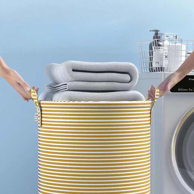 Panier à linge épais et haut avec poignées - E-menage