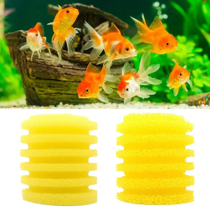 Éponge filtrante ronde jaune pour aquarium - E-menage