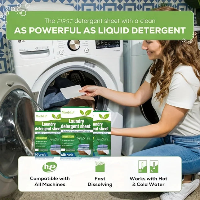 Boxed 30 Pcs Laundry Tablets Concentrated Washing Powder Laundry  Machine Clothing Strong Cleaning Sheets Detergent,Fresh Scent