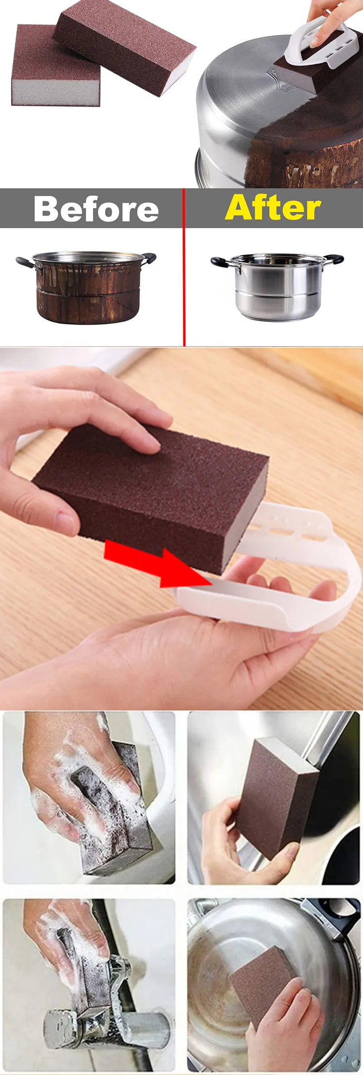 Éponge émeri magique pour la cuisine - E-menage