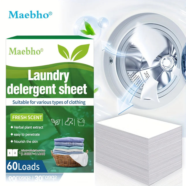 Boxed 30 Pcs Laundry Tablets Concentrated Washing Powder Laundry Machine Clothing Strong Cleaning Sheets Detergent,Fresh Scent - E-menage
