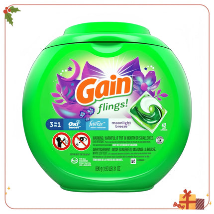 Moonlight Breeze Laundry Pacs, 42 Count. Powerful Cleaning, Fresh Scent for Family. Easy Use Detergent Pods for Washer