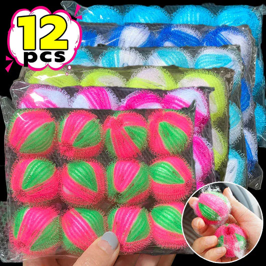 Boules à Linge Réutilisables Anti-Peluches et Anti-Cheveux – 6 ou 12 Pièces | Attrape-Poils pour Machine à Laver, Élimine la Fourrure, les Cheveux et les Peluches – Lavage Propre et Hygiénique