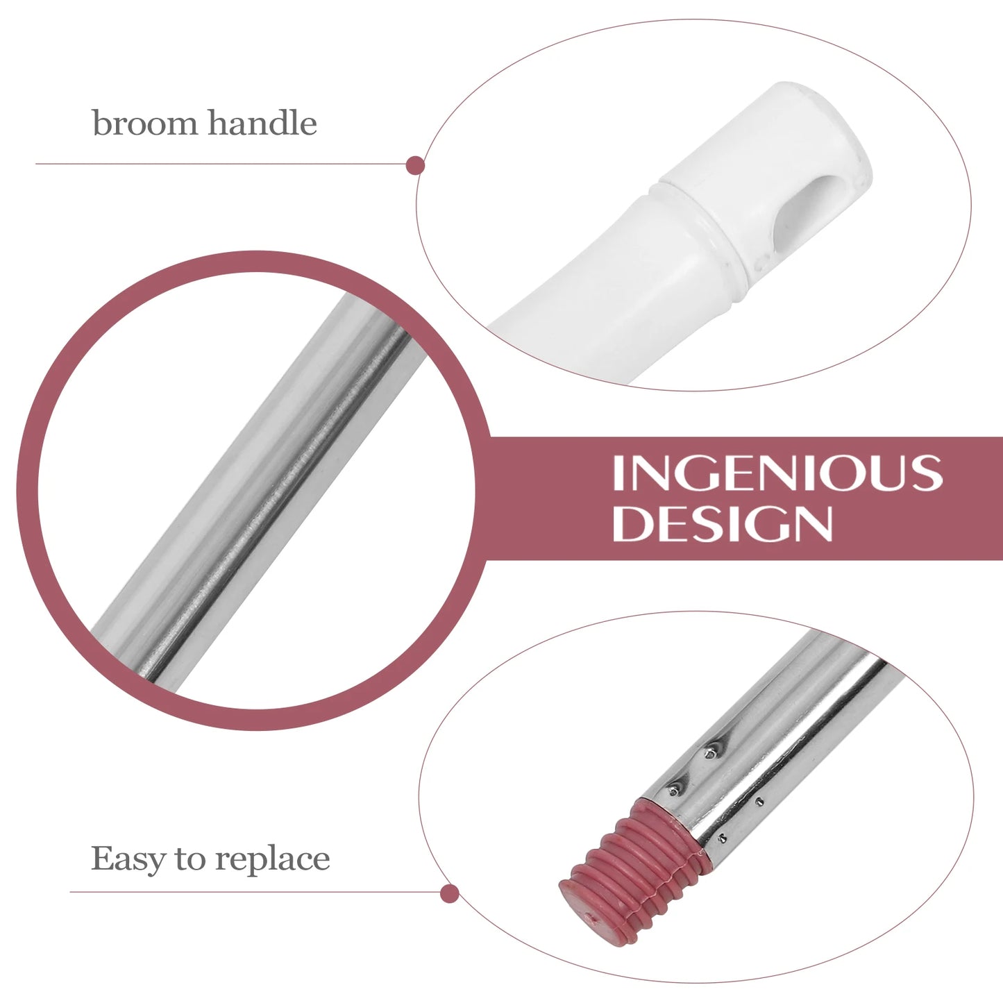 Broom Extension Handle Metal Grip Replacement Broom Pole Rust Resistant Easy to Replace for Various Settings Home Industrial Use