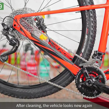Nettoyant Chaîne de Vélo Puissant – Dégraissant Professionnel Concentré 100/350 ml | Spray Nettoyant Transmission, Cassette, Plateau & Dérailleur | Anti-Rouille, Anti-Usure