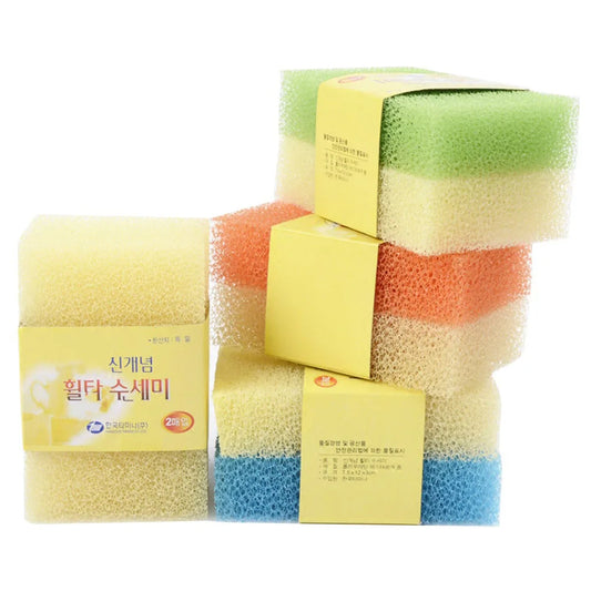 10 Pcs Cleaning Sponge Double Sided Kitchen Dishwashing Scrubber Simulation Loofah Non Scratch Sponge Cloth (Random Color)