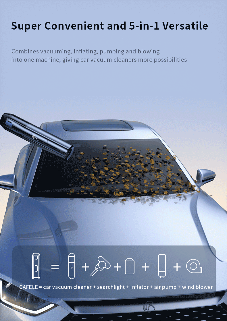 Cafele 15000Pa Wireless Vacuum Cleaner Portable Air Pump Vacuum Sealer Powerful Air Blower 4-in-1 For Car Home Office PC Clean