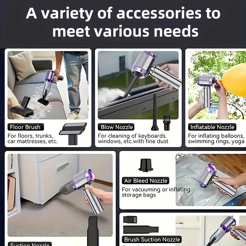 New Car Vacuum Cleaner 985000PA Strong Suction Powerful Wireless Portable Car Cleaner for Home Appliance Air Blower