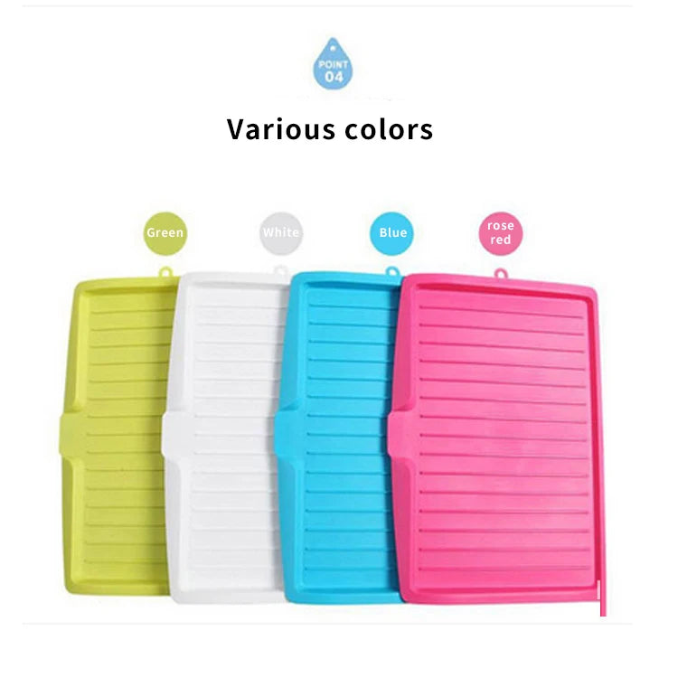 Égouttoir de cuisine en silicone, plateau égouttoir à vaisselle, grand égouttoir pour évier, organisateur de plan de travail, égouttoir pour vaisselle de cuisine