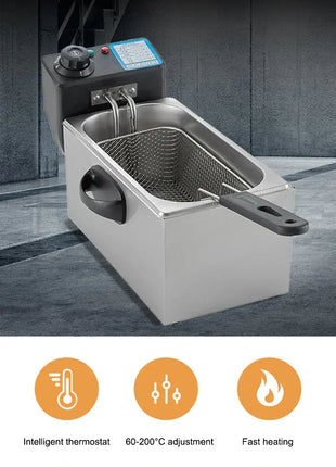 4L Electric Deep Fryers Oil Oven Adjustable Thermostat Fried Chicken Grill French Fries Frying Machine Heating Cooker 2000W