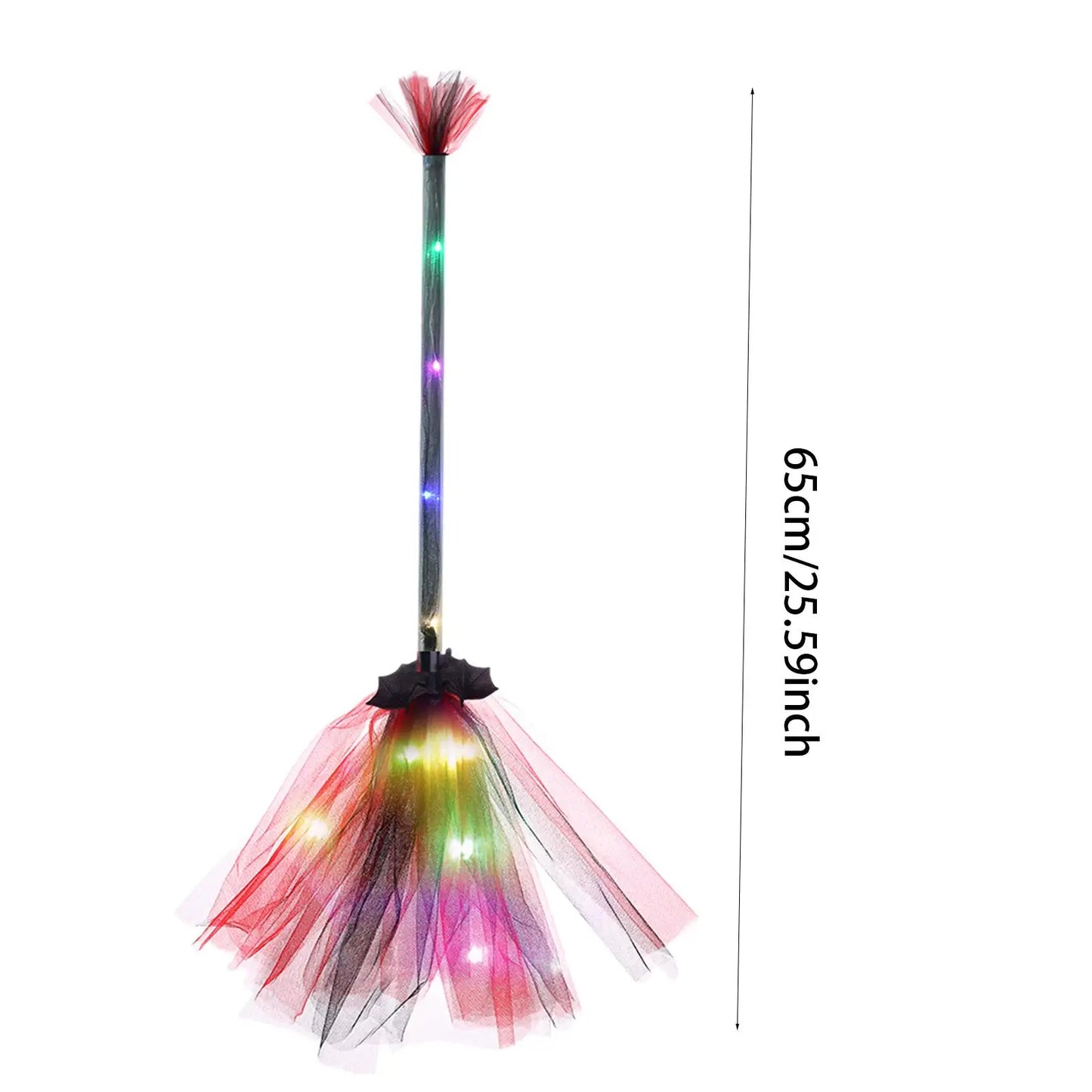 Enchanting LED Witch Broom – Magical Halloween Party Prop