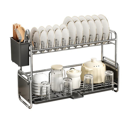 Dish Drying Rack Chopstick Stand Kitchen Bowl Dishes Draining Basket Narrow Cup Holder Over Sink Drainer Draining Shelf Rack
