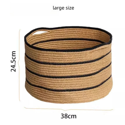Panier à linge polyvalent en fil de coton tissé - E-menage