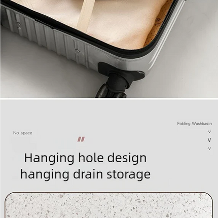 Bassine à linge pliable avec planche à laver