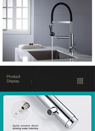 Luxury chrome brass kitchen faucet magnetic suction design with filtered water single hole cold and hot dual control sink faucet