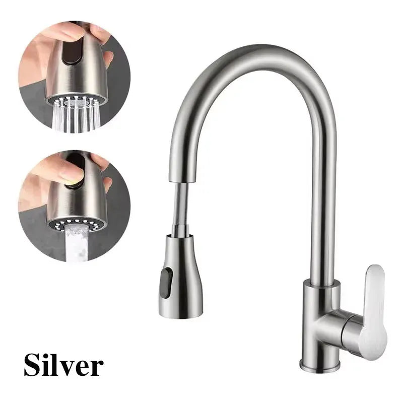2025 NEW Kitchen Vegetable Wash Tank Stainless Steel Basin Sink Rotatable Hot  Cold Pull-Out Extendable Faucet Vegetable Wash