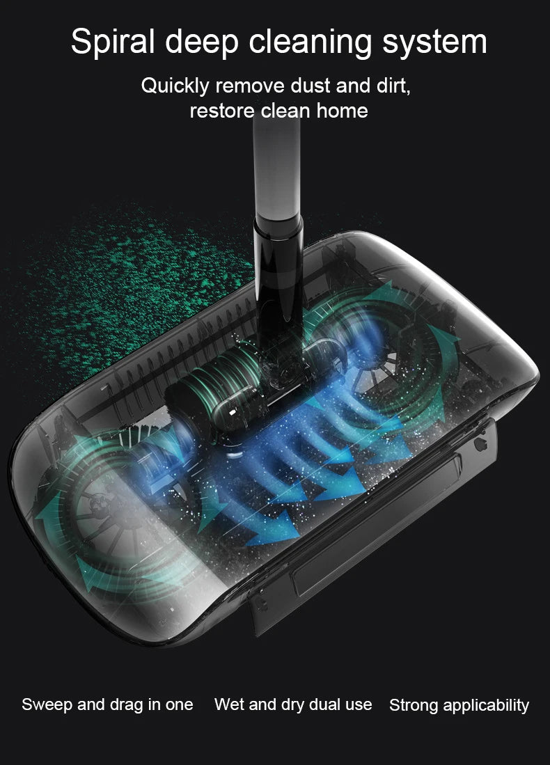 Combination of broom and mop Hand push type scoop Household broom and dustpan set Floor magic broom home cleaning Tools Sweeper