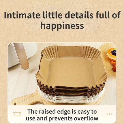Papier sulfurisé jetable pour friteuse à air chaud, résistant à l'huile et à l'eau, format rond, carré et rectangle, pour la cuisine et les fêtes.