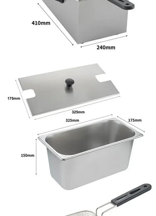 4L Electric Deep Fryers Oil Oven Adjustable Thermostat Fried Chicken Grill French Fries Frying Machine Heating Cooker 2000W