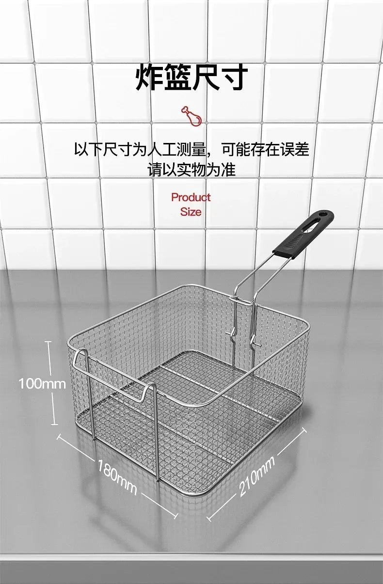 220V Fryer Electric Cookware for Kitchen Deep French Fries Commercial Fryers Frying Oil Cooker Timer Arfrai 10L Ar AF