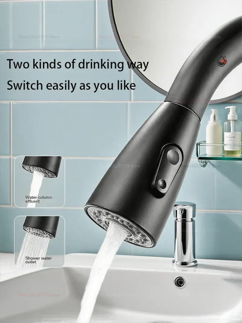 2025 New Stainless Steel Kitchen Faucet Pull Out Sink Mixer Tap with 360 Swivel Spray Head Single Hole Durable Easy Install